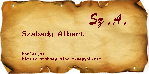 Szabady Albert névjegykártya